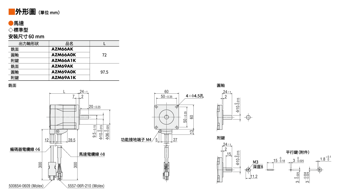 東方馬達-AZM66AK-外型圖