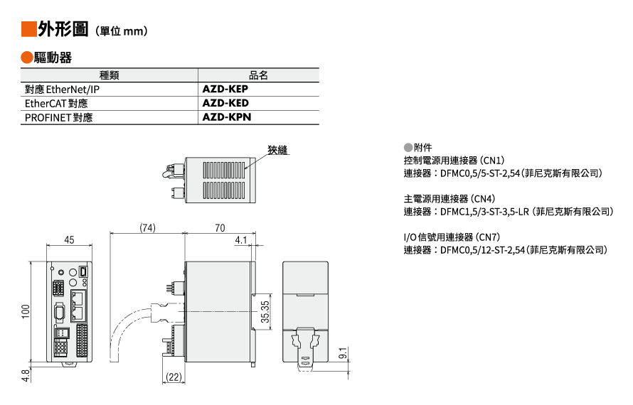 東方馬達-AZD-KED驅動器-外型圖